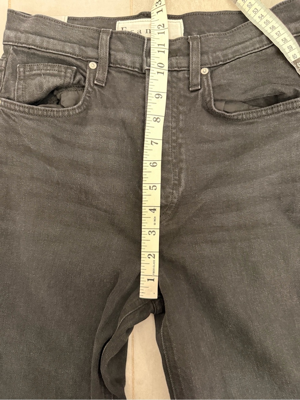 Frank & Eileen High-Rise Straight Crop Monaghan Mom Jeans in Washed Black - Picture 8 of 8